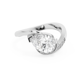 East West Pear Semi Pave Lab Grown Diamond Engagement Ring