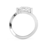 East West Pear Semi Pave Lab Grown Diamond Engagement Ring