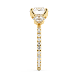 Round Three Stone Pave Lab Grown Diamond Engagement Ring