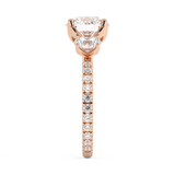 Round Three Stone Pave Lab Grown Diamond Engagement Ring