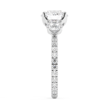 Round Three Stone Pave Lab Grown Diamond Engagement Ring