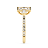 Radiant Three Stone Pave Lab Grown Diamond Engagement Ring