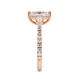 Radiant Three Stone Pave Lab Grown Diamond Engagement Ring