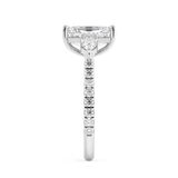 Radiant Three Stone Pave Lab Grown Diamond Engagement Ring