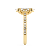 Marquise Three Stone Pave Lab Grown Diamond Engagement Ring