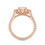 Marquise Three Stone Pave Lab Grown Diamond Engagement Ring