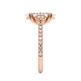 Marquise Three Stone Pave Lab Grown Diamond Engagement Ring