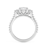 Marquise Three Stone Pave Lab Grown Diamond Engagement Ring