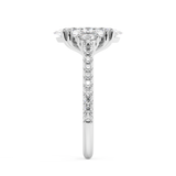 Marquise Three Stone Pave Lab Grown Diamond Engagement Ring