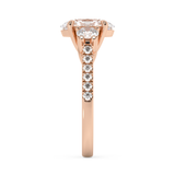 Oval Three Stone Pave Lab Grown Diamond Engagement Ring