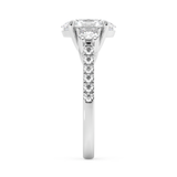 Oval Three Stone Pave Lab Grown Diamond Engagement Ring