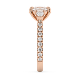 Elongated Cushion Three Stone Pave Lab Grown Diamond Engagement Ring