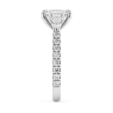 Elongated Cushion Three Stone Pave Lab Grown Diamond Engagement Ring
