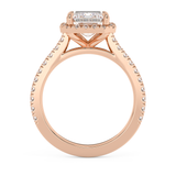 Emerald Halo & Pave Cathedral Lab Grown Diamond Engagement Ring