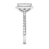 Emerald Halo & Pave Cathedral Lab Grown Diamond Engagement Ring