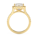 Princess Halo & Pave Cathedral Lab Grown Diamond Engagement Ring