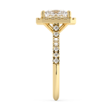 Princess Halo & Pave Cathedral Lab Grown Diamond Engagement Ring
