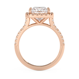 Princess Halo & Pave Cathedral Lab Grown Diamond Engagement Ring
