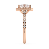 Princess Halo & Pave Cathedral Lab Grown Diamond Engagement Ring