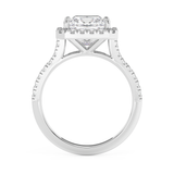 Princess Halo & Pave Cathedral Lab Grown Diamond Engagement Ring