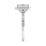 Princess Halo & Pave Cathedral Lab Grown Diamond Engagement Ring