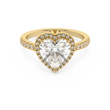 Heart Halo & Pave Cathedral Lab Grown Diamond Engagement Ring