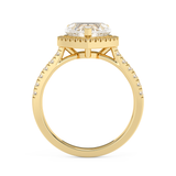 Heart Halo & Pave Cathedral Lab Grown Diamond Engagement Ring