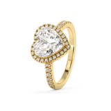 Heart Halo & Pave Cathedral Lab Grown Diamond Engagement Ring
