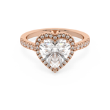 Heart Halo & Pave Cathedral Lab Grown Diamond Engagement Ring