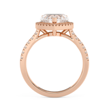 Heart Halo & Pave Cathedral Lab Grown Diamond Engagement Ring