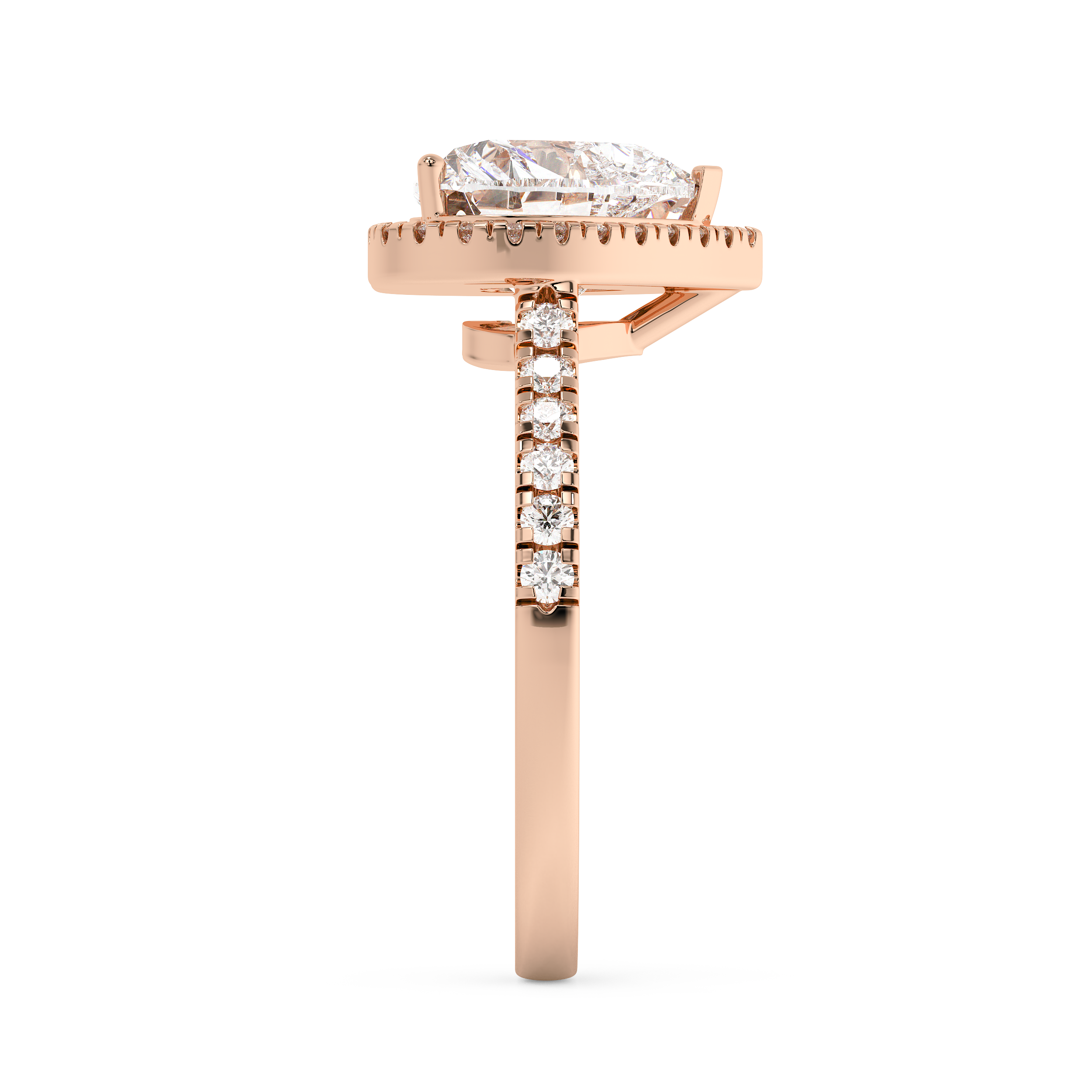 Heart Halo & Pave Cathedral Lab Grown Diamond Engagement Ring