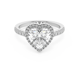 Heart Halo & Pave Cathedral Lab Grown Diamond Engagement Ring