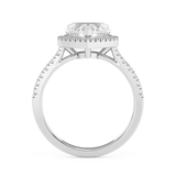 Heart Halo & Pave Cathedral Lab Grown Diamond Engagement Ring