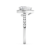 Heart Halo & Pave Cathedral Lab Grown Diamond Engagement Ring