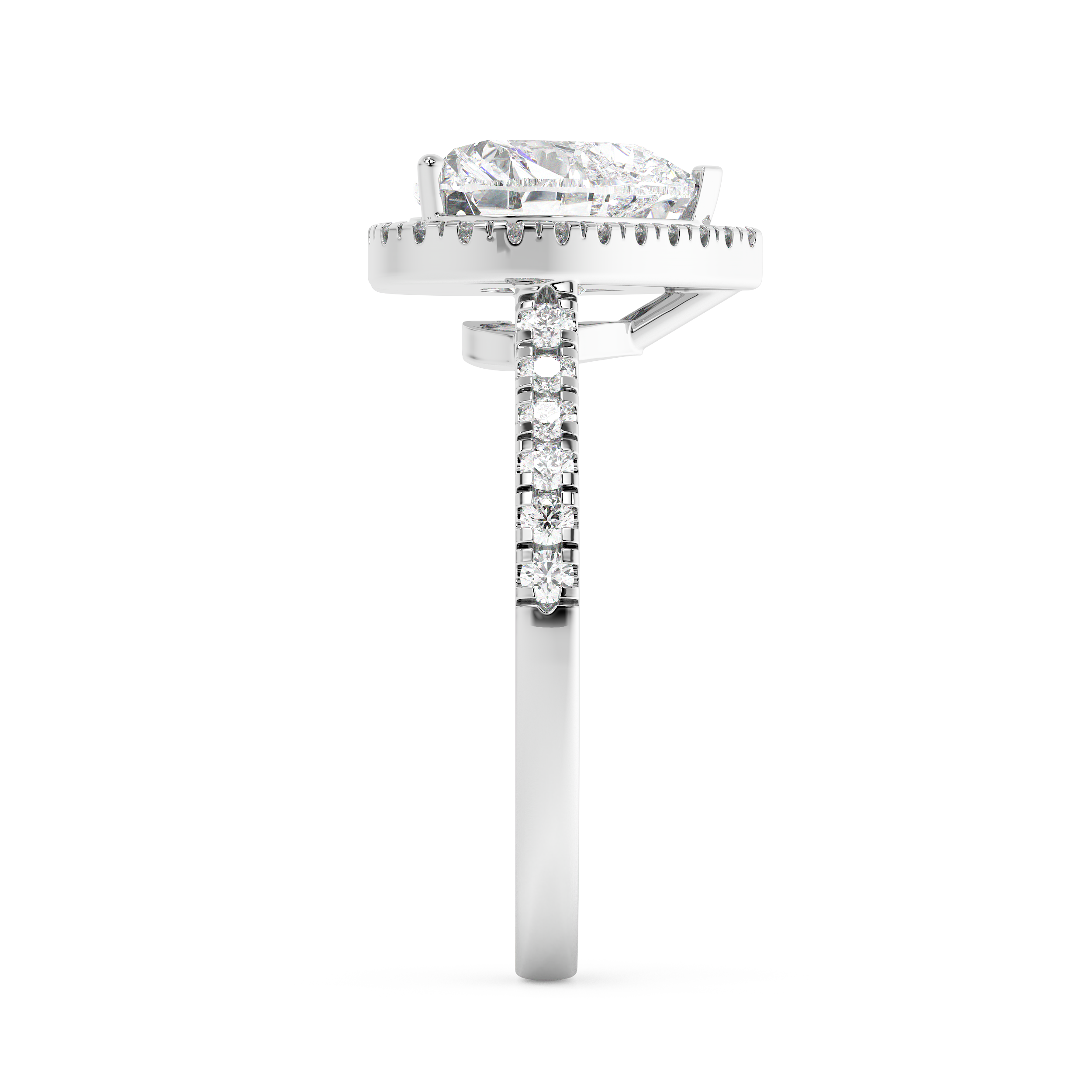 Heart Halo & Pave Cathedral Lab Grown Diamond Engagement Ring