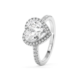 Heart Halo & Pave Cathedral Lab Grown Diamond Engagement Ring