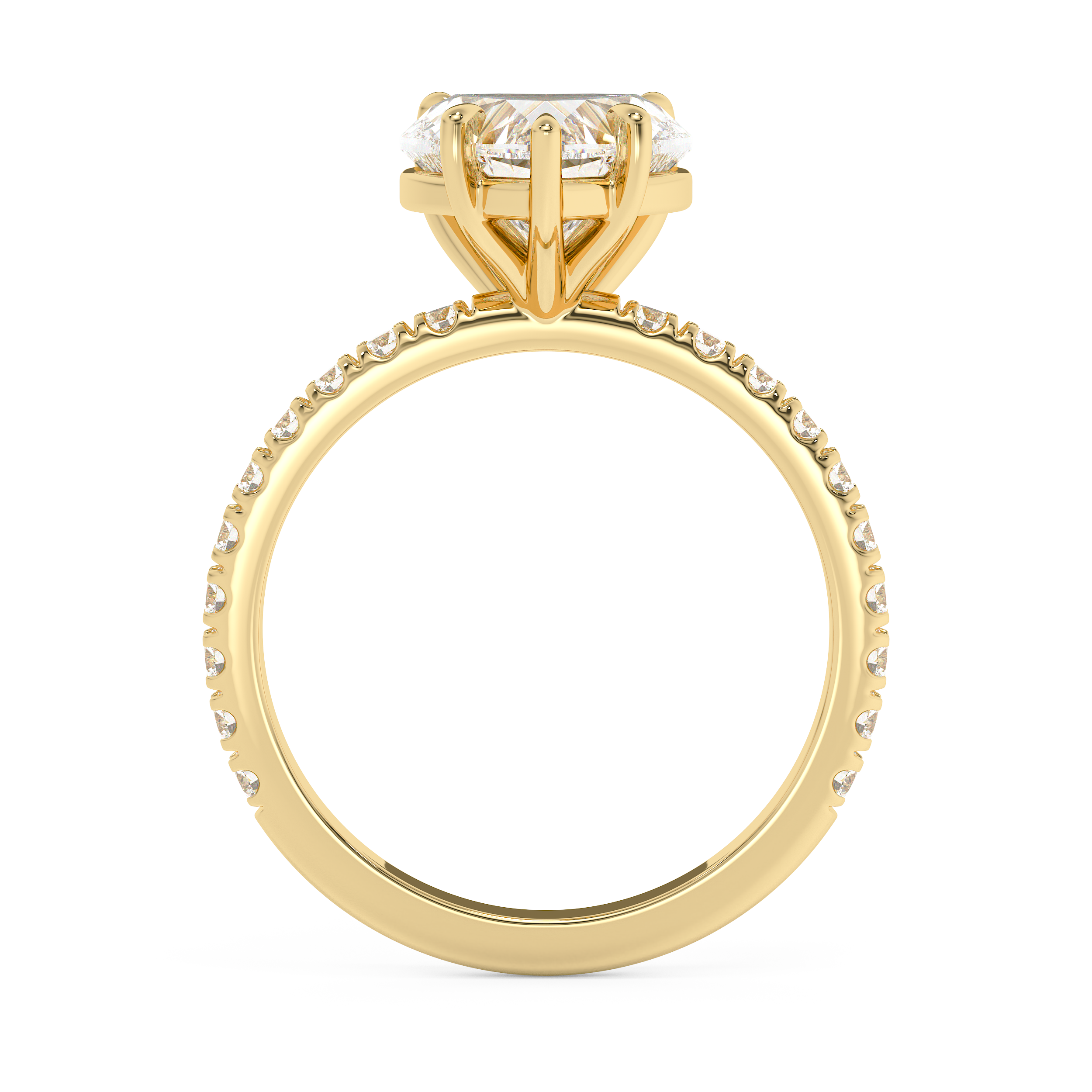 Heart Pave Lab Grown Diamond Engagement Ring