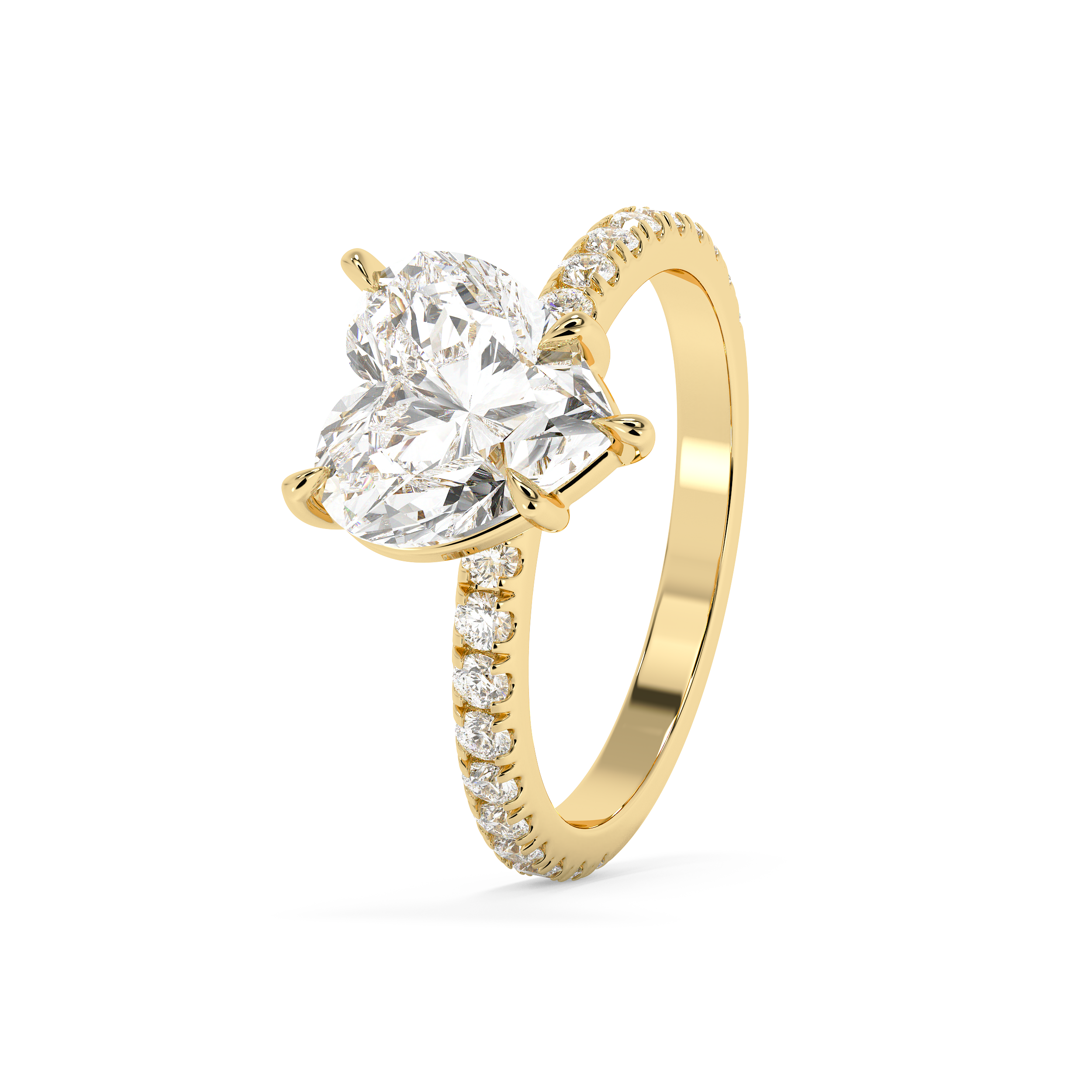 Heart Pave Lab Grown Diamond Engagement Ring