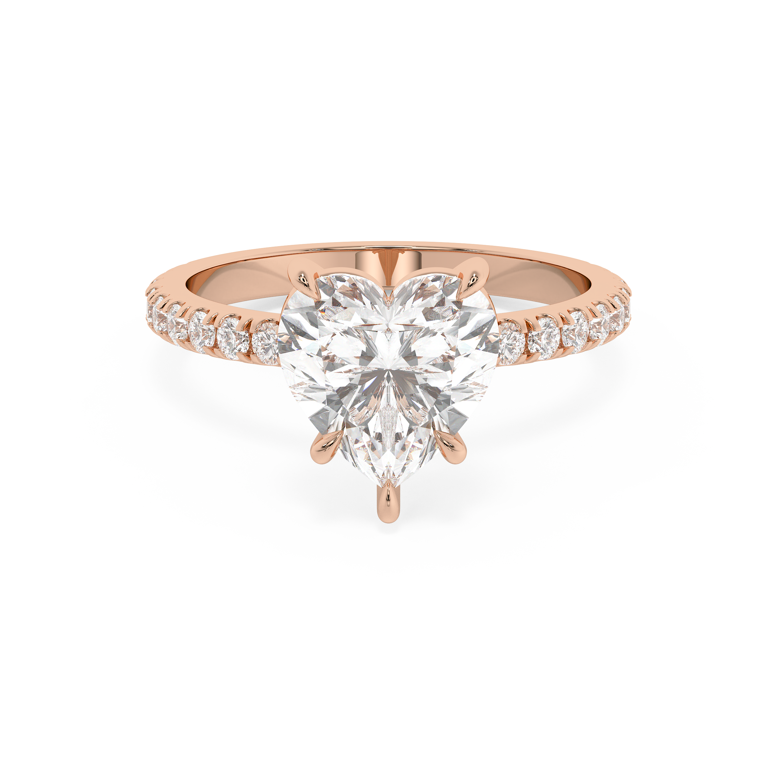 Heart Pave Lab Grown Diamond Engagement Ring