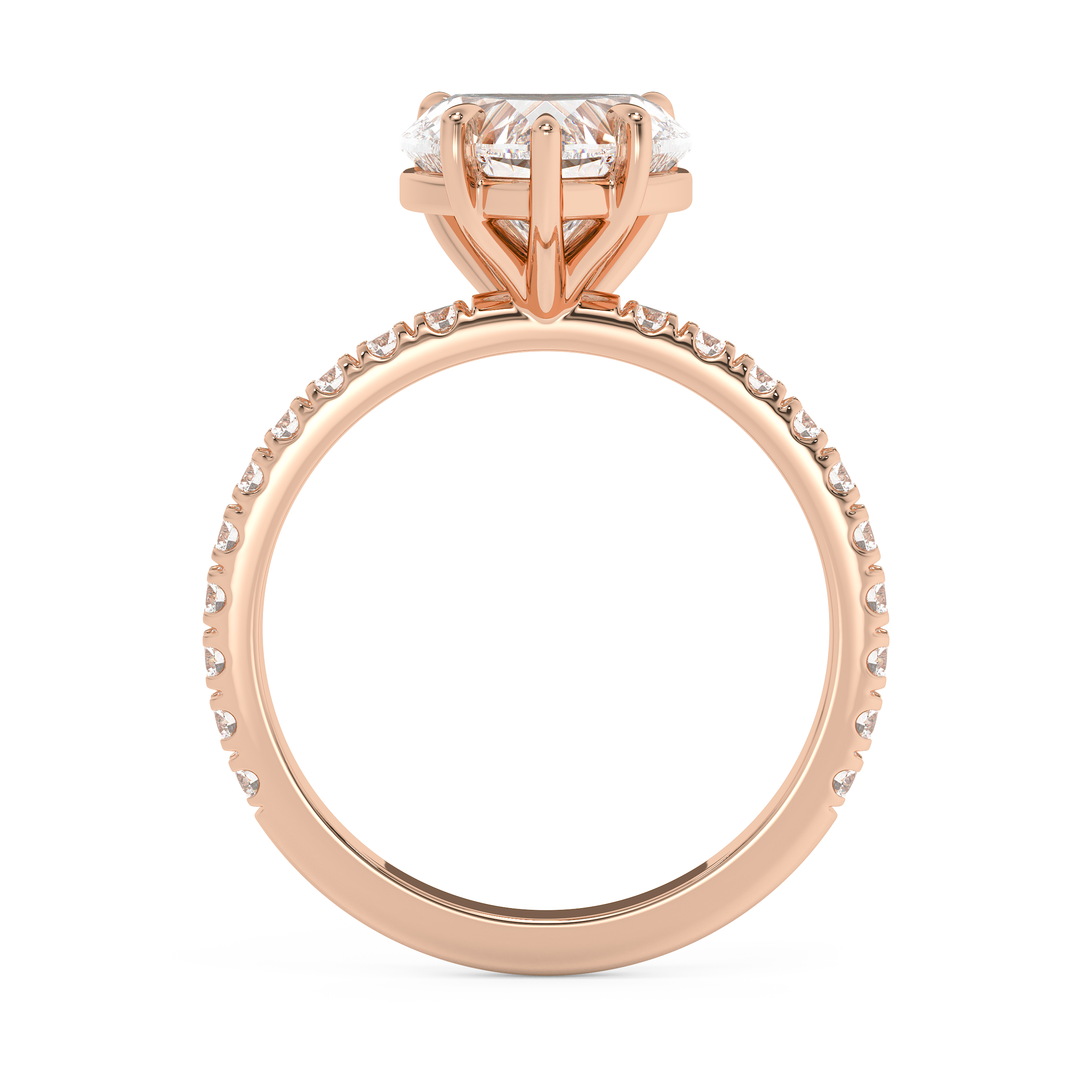 Heart Pave Lab Grown Diamond Engagement Ring