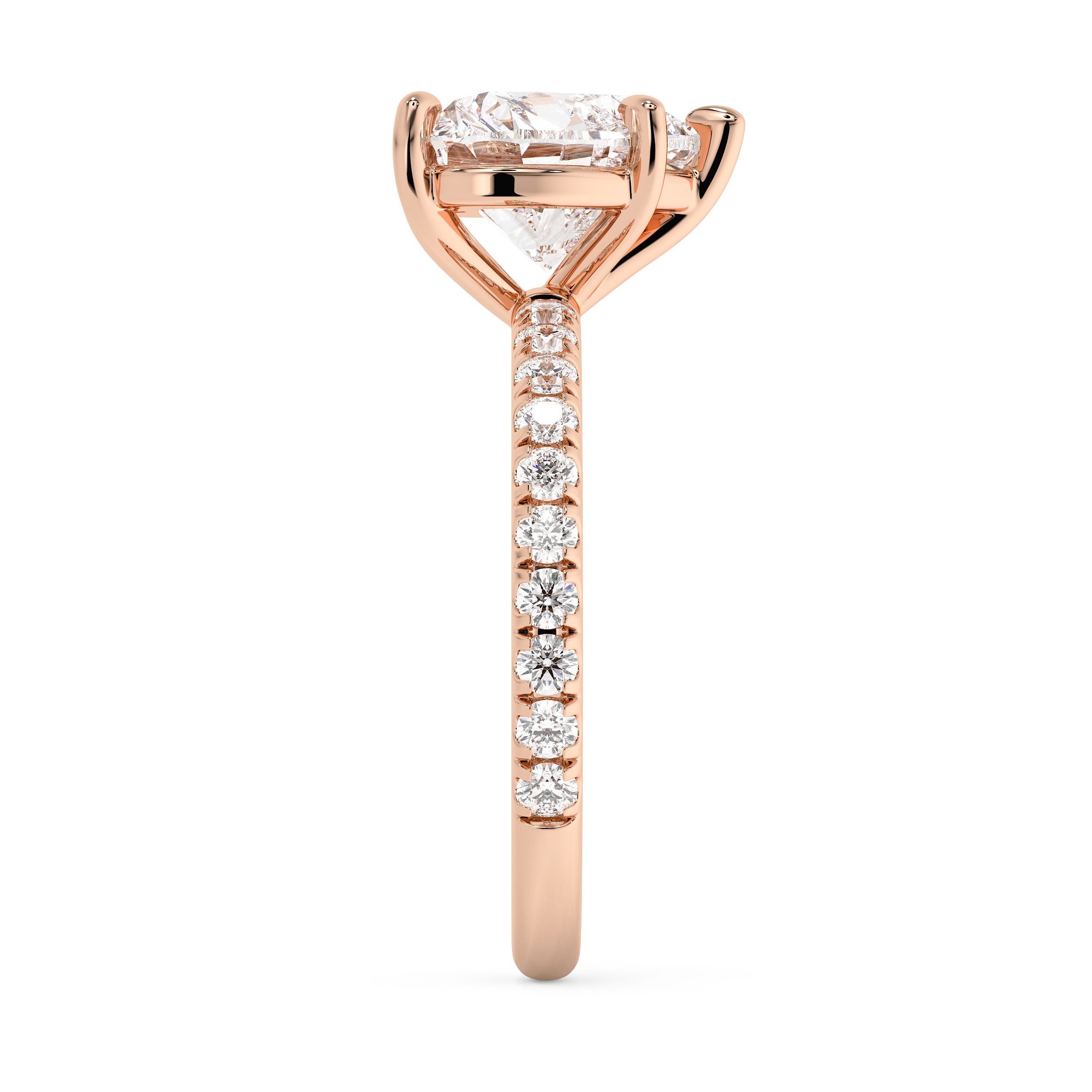 Heart Pave Lab Grown Diamond Engagement Ring