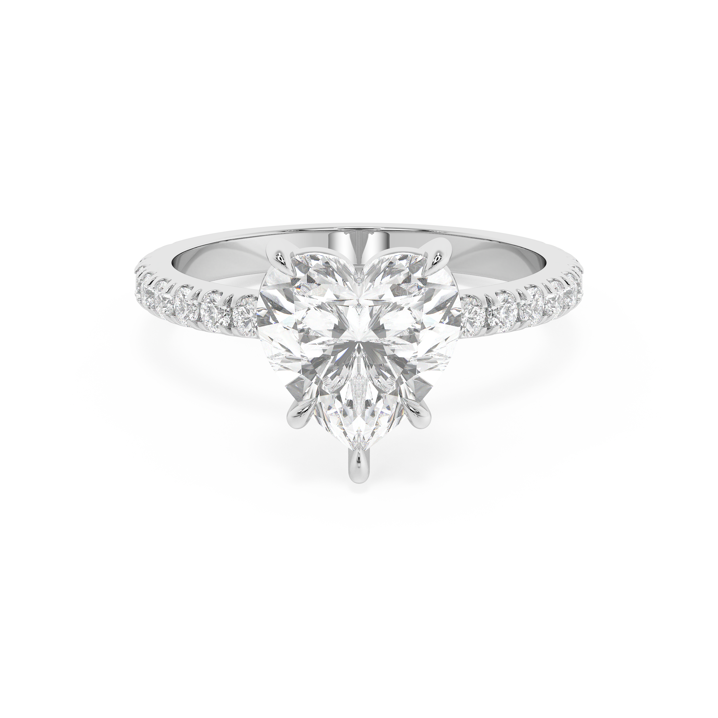 Heart Pave Lab Grown Diamond Engagement Ring