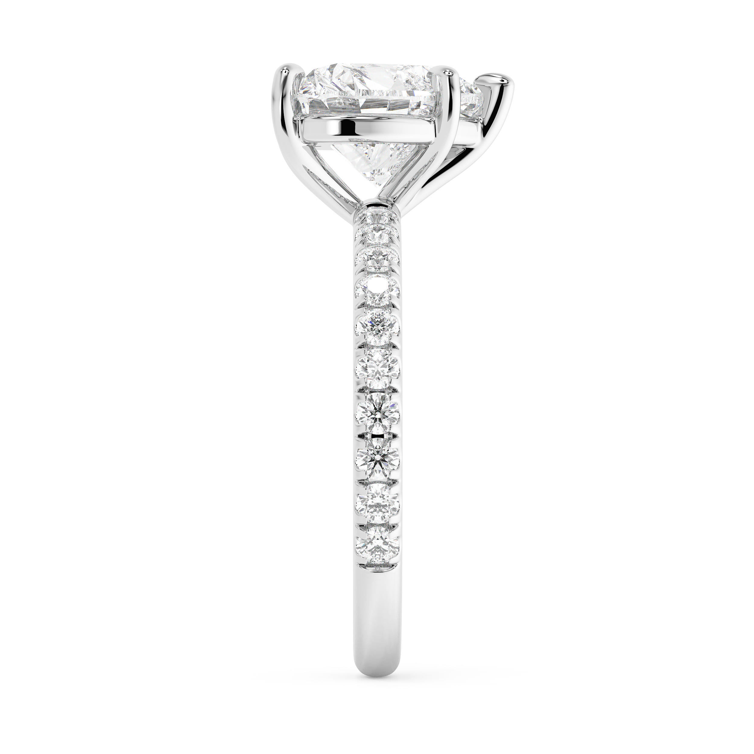 Heart Pave Lab Grown Diamond Engagement Ring