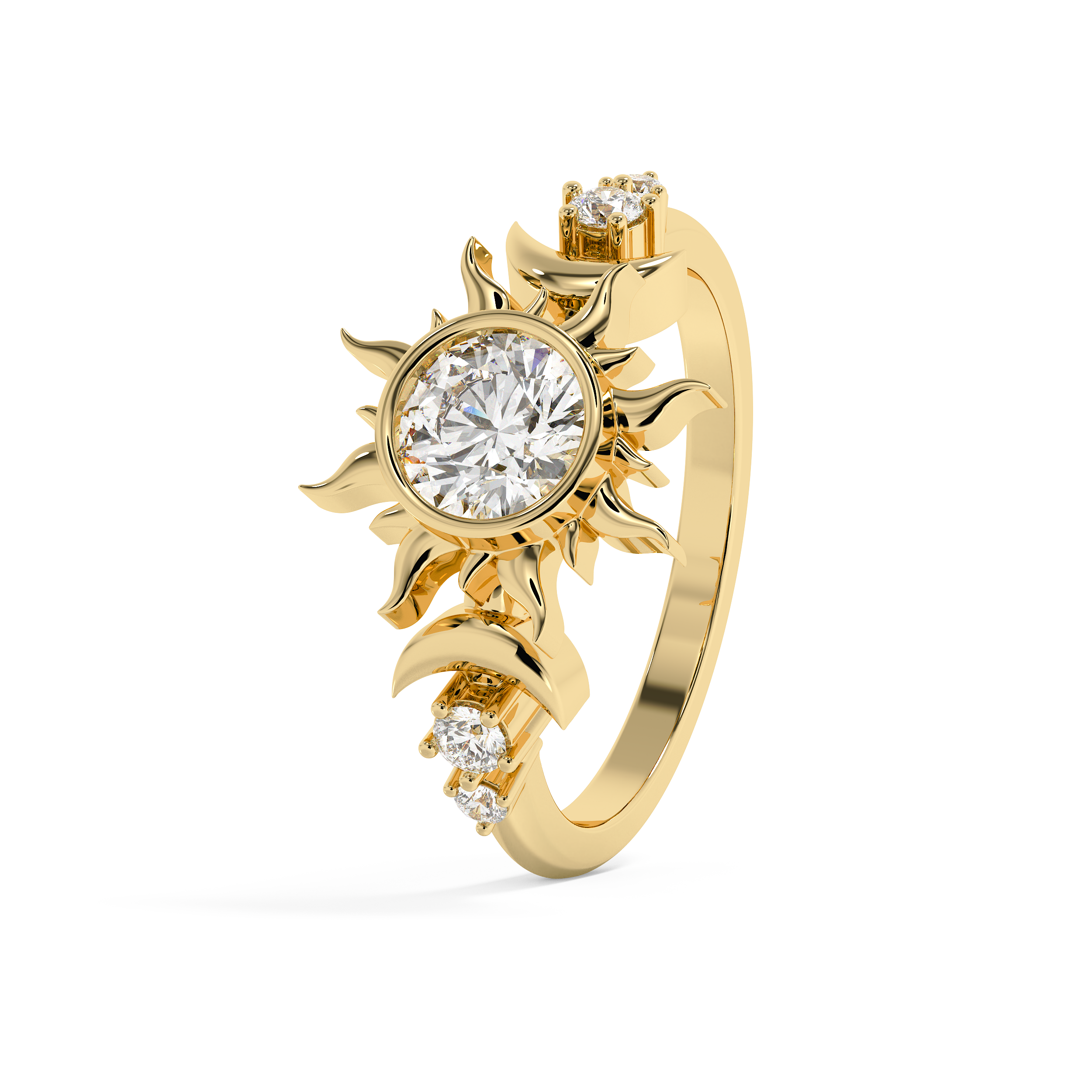 Round Nature Inspired Lab Grown Diamond Engagement Ring