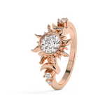 Round Nature Inspired Lab Grown Diamond Engagement Ring