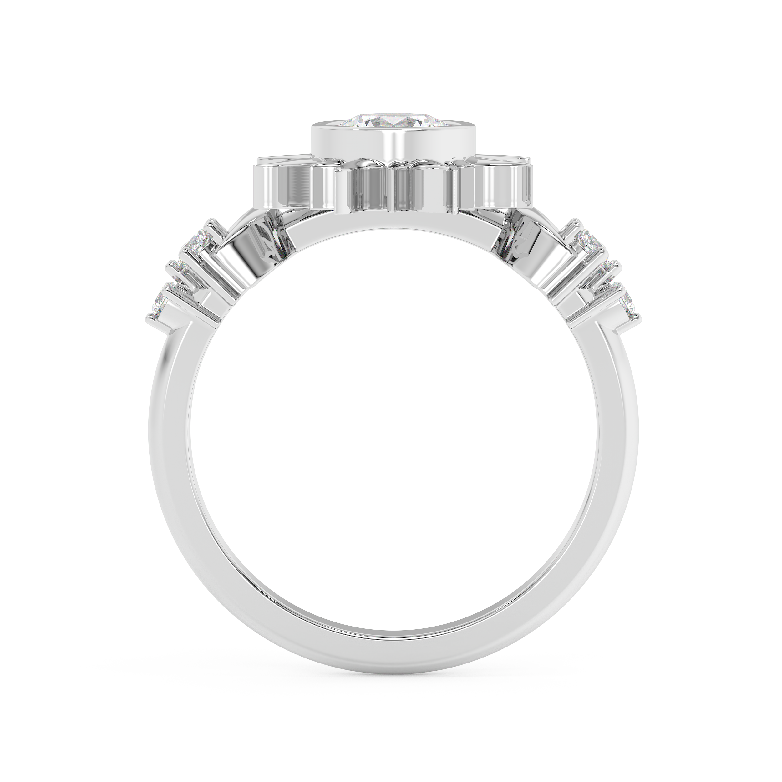 Round Nature Inspired Lab Grown Diamond Engagement Ring