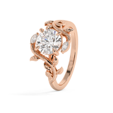 Round Nature Inspired Lab Grown Diamond Engagement Ring