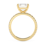 Asscher Pave Lab Grown Diamond Engagement Ring