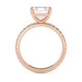 Asscher Pave Lab Grown Diamond Engagement Ring