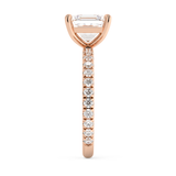 Asscher Pave Lab Grown Diamond Engagement Ring